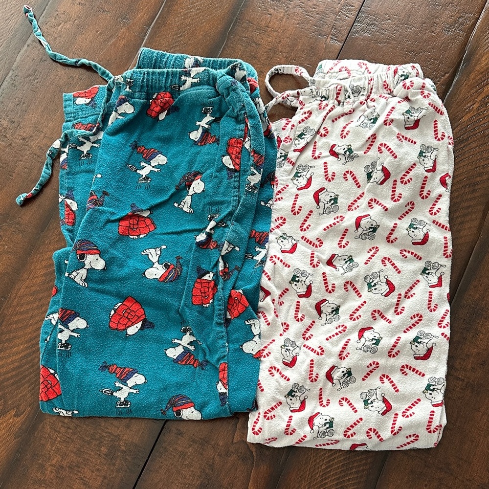 Adult XS Hanna Andersson Snoopy Peanuts Flannel PJ Pants